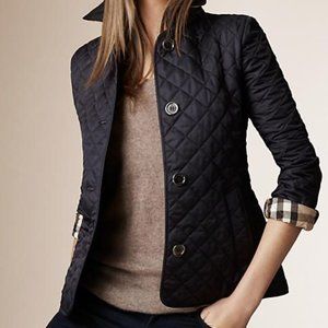 Burberry Diamond Quilted Jacket in Navy